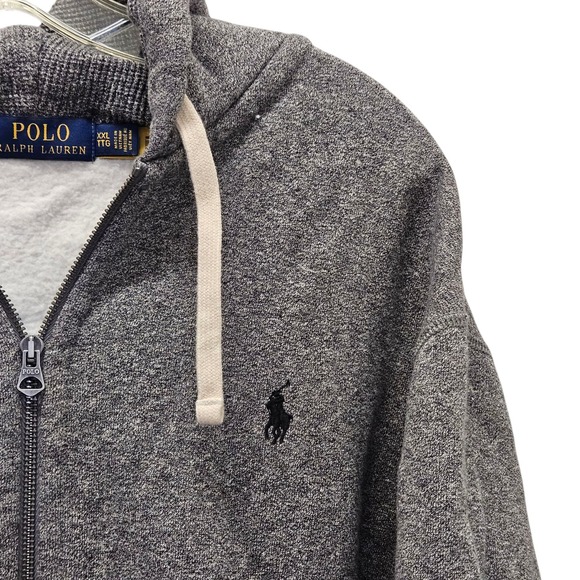 Polo Ralph Lauren Mens Gray Zip Up Hoodie Thermal Lining Hood 2XLarge - Picture 7 of 16